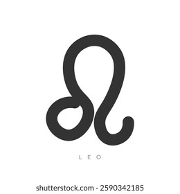 Leo zodiac sign line art symbol vector illustration isolated on white background