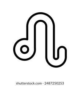 Leo zodiac sign linear logo mark in black and white