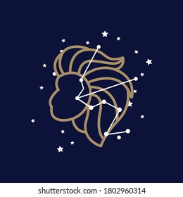Leo zodiac sign logo. vector illustration. 
