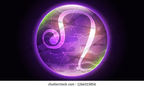 Leo Zodiac sign on dark sky background