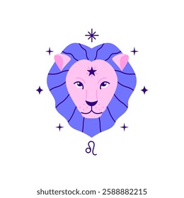 Leo zodiac sign on white background