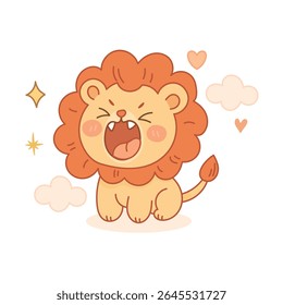 Símbolo zodíaco Leo com leão rugido bonito