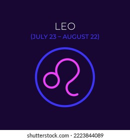 Leo zodiac sign, simple vector symbol