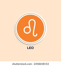 Leo Zodiac Sign Sticker Vector Illustration