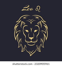 Leo zodiac sign. Symbol and icon of astrology horoscope. Vector illustrations