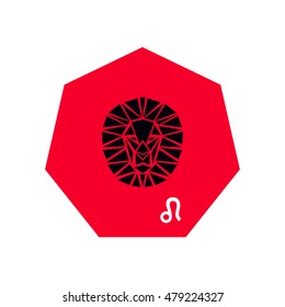 Leo. Zodiac sign. Vector illustration. Isolated white background