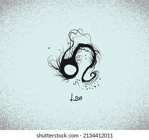 Leo. Zodiac signs in horror style. Vector illustration