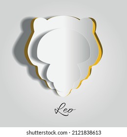Leo, zodiac symbol on cut paper or carved paper