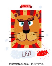 leo. zodiac vector drawing