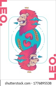 leo zodiac vector. suitable for graphic need such as tshirt design, merchandise, birthday card, gift card, etc