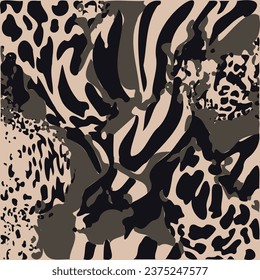 Leo0 seamless pattern. Animal skin Leo with zebra vector pattern. vector illustration.