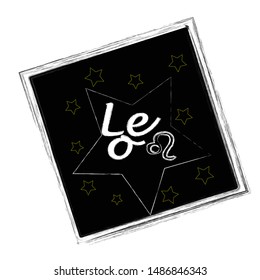 Leo.Horoscope scene with zodiac sing and stars.Astrology.