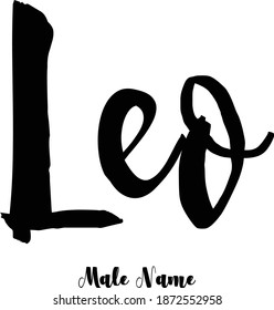 Leo-Male Name Bold Cursive Calligraphy Typeface Text 