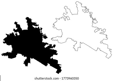 Leon City (United Mexican States, Mexico, Guanajuato State) map vector illustration, scribble sketch City of Leon map