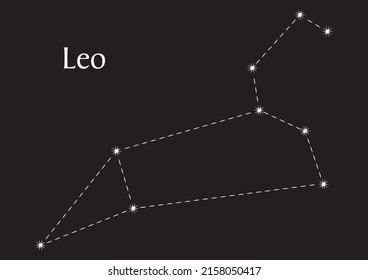 Leon constellation on black background.