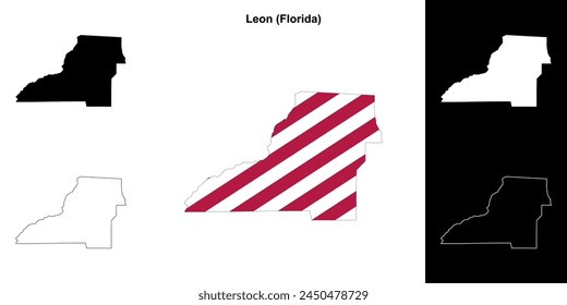 Leon County (Florida) outline map set