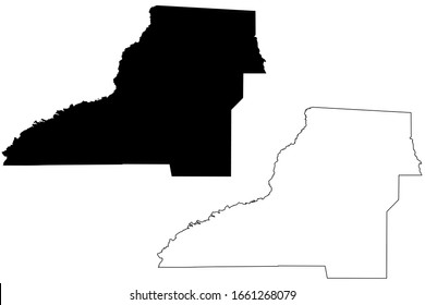 Leon County, Florida (U.S. county, United States of America, USA, U.S., US) map vector illustration, scribble sketch Leon map