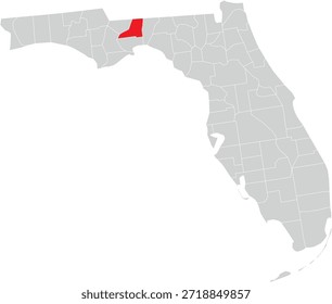 Leon County no mapa do estado da Flórida vetor editável