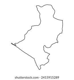 Leon Department map, administrative division of Nicaragua. Vector illustration.