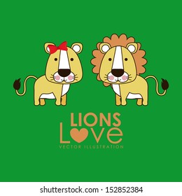 leon design over green background vector illustration 
