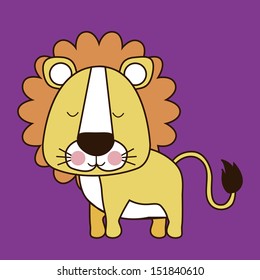 leon design over purple background vector illustration 