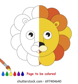 Leon Face, the coloring book to educate preschool kids with easy gaming level, the kid educational game to color the colorless half by sample.