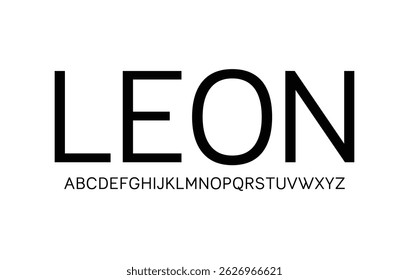 Letra Leon - Letras Maiúsculas, Números e Símbolos Limpar Tipografia de Vetor Isolada