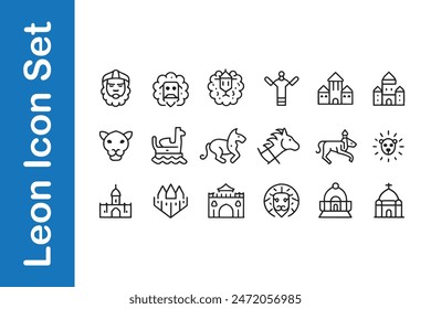 Leon icon set with vector collections. 