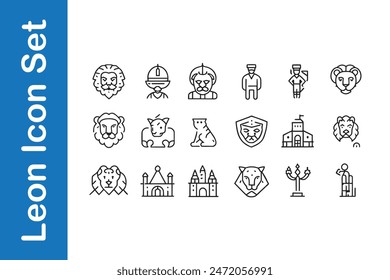 Leon icon set with vector collections. 