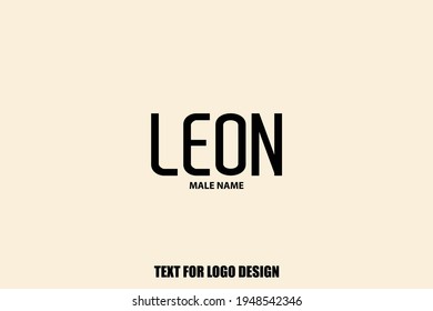 Leon male Name  Semi Bold Black Color Typography Text For Logo Designs and Shop Names