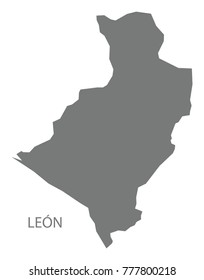 Leon map of Nicaragua grey illustration silhouette shape