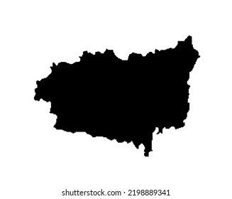 Leon map vector silhouette illustration isolated on white background. High detailed illustration. Spain province, part of autonomous community Castile and Leon. Country in Europe, EU member.