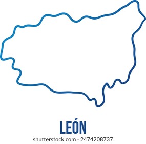 Provinz León in Kastilien und León, Spanien Vereinfachte Karte