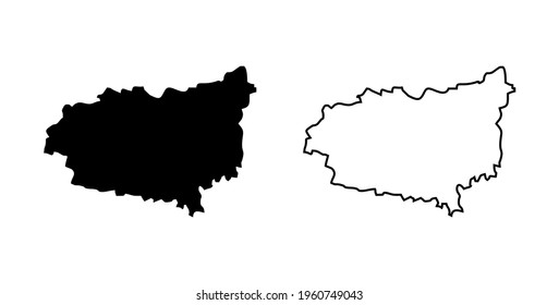 Leon Spain Map Blank Vector Black Silhouette and Outline Isolated on White