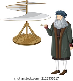 Leonardo da Vinci cartoon character illustration