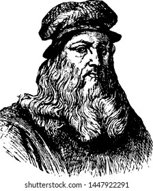 Leonardo Da Vinci, ilustración de época