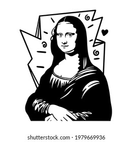 Leonardo da Vinci's Mona Lisa vector File for cutting vinyl decal svg