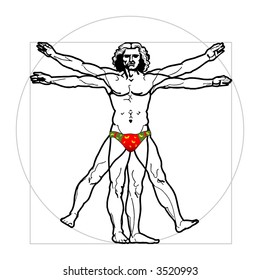 Leonardo's Vitruvian Man (vector)