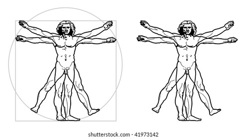 Leonardo's Vitruvian Man (vector)