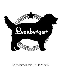 Leonberger. dog silhouette, dog, dog breeds,  vector, silhouette, logo design, animal, illustration, icon, sign, black, pet