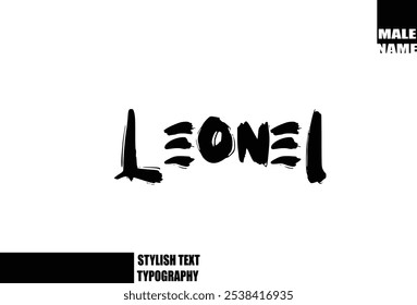 Leonel Baby Boy Name In Bold Grunge And Rough Brush Text Typography 