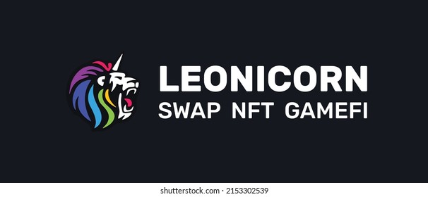 Leonicorn swap (LEOS) coin banner. LEOS coin cryptocurrency concept design can used for banner, background, poster, article, title design, wallpaper, social media, header.