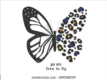 leopar butterfly butterflies and daisies positive quote flower design margarita 
mariposa
stationery,mug,t shirt,phone case fashion slogan  style spring summer sticker and etc fashion design 