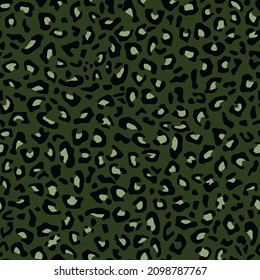 Leoparad, cheetah, tiger pattern in green. Cloth.