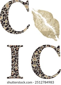 slogan vetor selvagem abstrato do leopardo