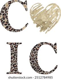 leopard abstract wild vector slogan