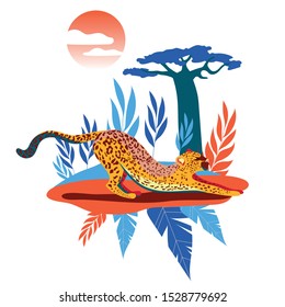 Leopard African wild cat. A new element of design