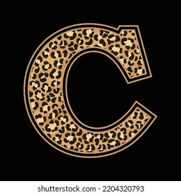 Leopard Alphabets and letter t shirt,sticker,poster,banner,mug,bag design