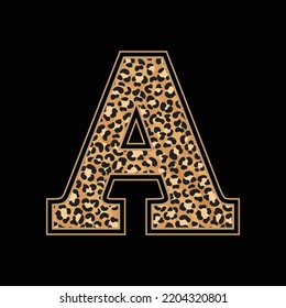 Leopard Alphabets and letter t shirt,sticker,poster,banner,mug,bag design