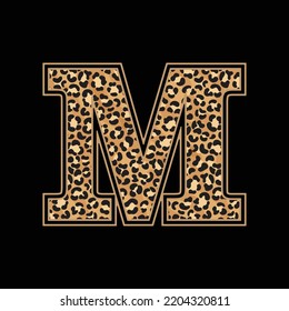 Leopard Alphabets and letter t shirt,sticker,poster,banner,mug,bag design